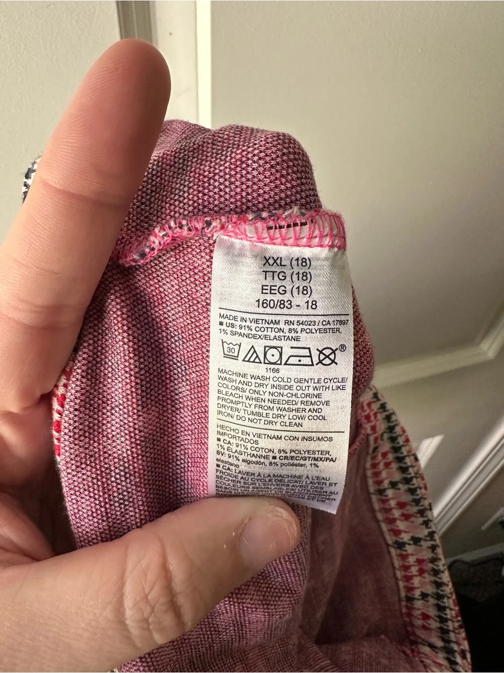 Girls XXL Old Navy Pink Black White Plaid Skort with Gold Buttons